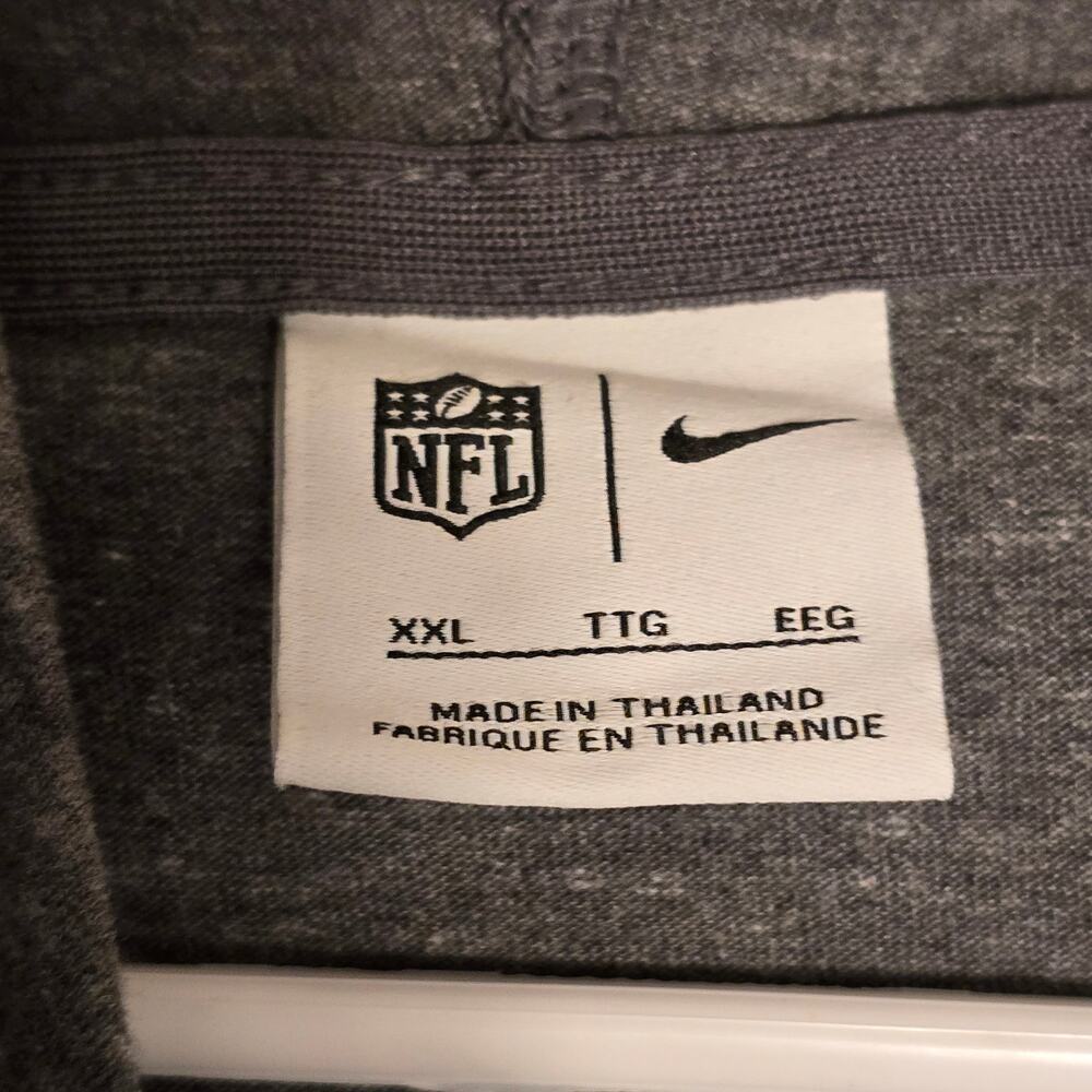 Nike Heather Charcoal Cincinnati Bengals Raglan Funnel Neck Pullover Hoodie XXL - Picture 11 of 11